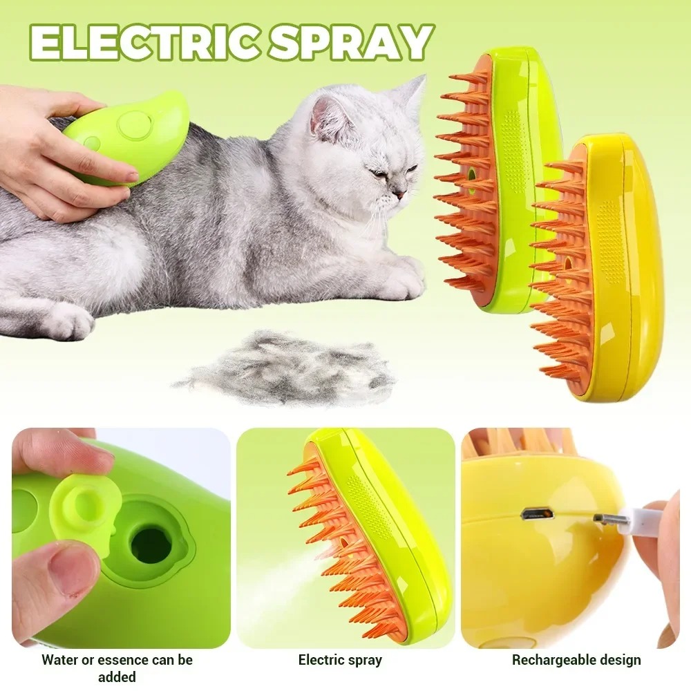 Cat Steam Brush Electric Spray – Pet Supplies Grooming Hours recenzja i cena